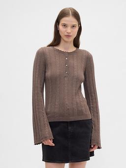 Pointelle Henley Top