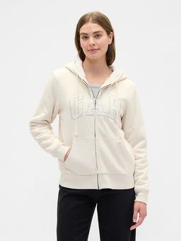 Relaxed Gap Logo Sherpa-Lined Zip Hoodie