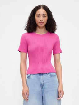 CashSoft Ribbed Crewneck T-Shirt