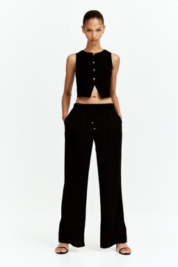 Wide-Leg Drawstring Pants