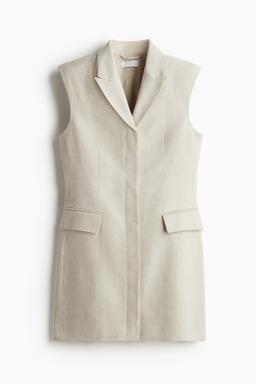 Linen-Blend Jacket Dress