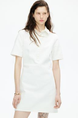 Denim Dress with Collar