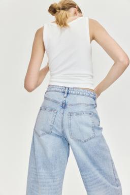 High Rise Wide Leg Cropped Jeans