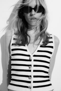 Button-Front Sweater Vest