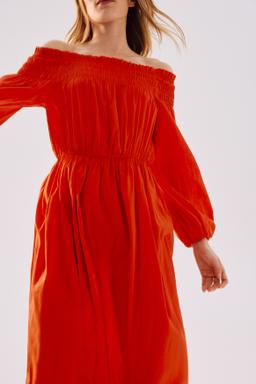 Smocked Off-the-shoulder Dress