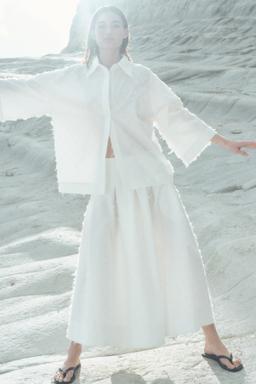 Oversized Fringe-Textured Shirt