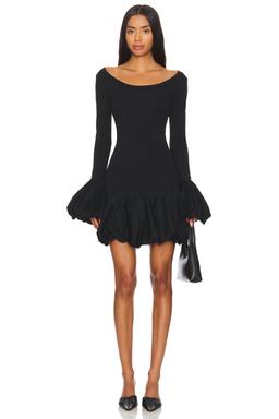 Balloon Contrast Knit Dress