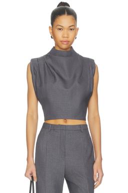Twill Clouched Crop Top