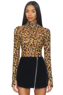 Zadie Flocked Mesh Top