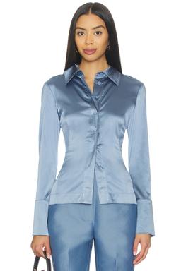Janis Satin Shirt in Heather