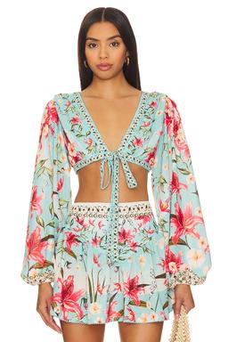 x REVOLVE Klemen Tie Front Blouse