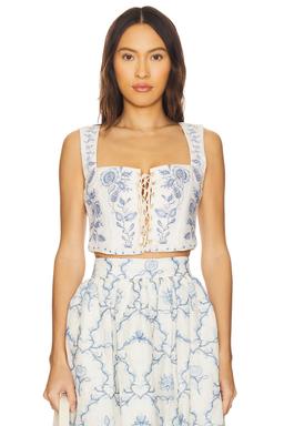 Cornalina Floritura Corset Top