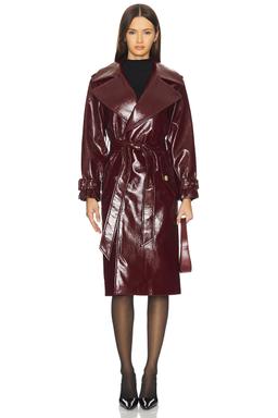 Nevada Vegan Leather Trench Coat