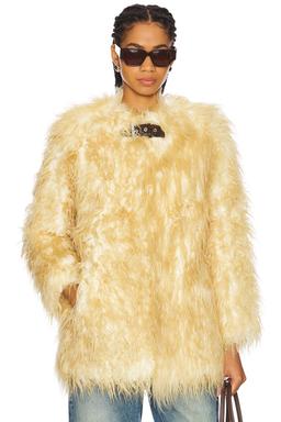 Petra Faux Mongolian Fur Short Coat