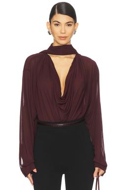 Draped Collar Blouse