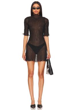 Ruched Silk Mini Dress