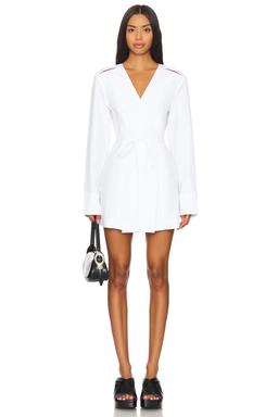 Slit Tailored Shirt Dress With Waist Tie