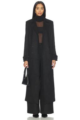 Faux Suede Longline Coat
