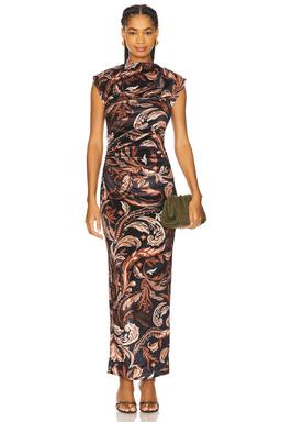 Mock Neck Midi Dress