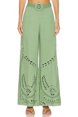 Flared Pants With Buckle Belt