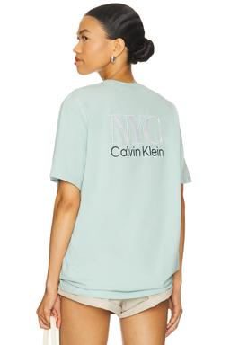 Embroidered Nyc Back Crewneck Tee