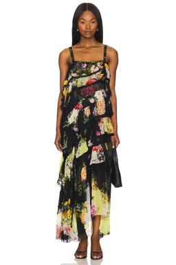 Asymmetric Spliced Lace Dress