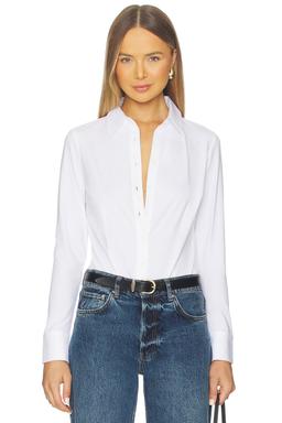 Cotton Stretch Button Down Bodysuit