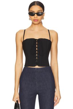 Scallop Lace Up Corset