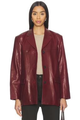 x Coco Aroa Leather Blazer Jacket