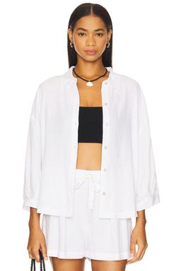 Linen Blend Relaxed Sleeve Top