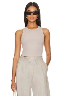 Silk Cropped Bold Sheath Tank