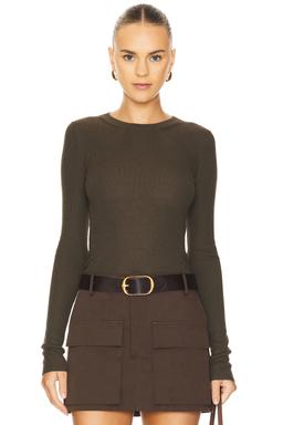 Silk Sweater Rib Long Sleeve Crew