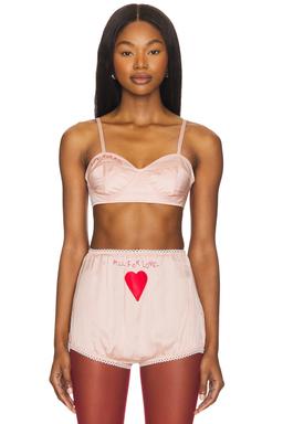 Embroidered Satin Heart Bralette