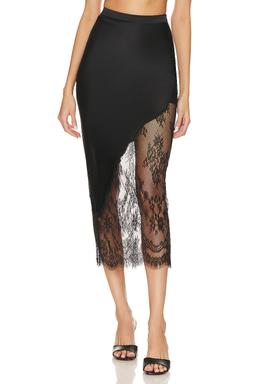 Silk And Chantilly Lace Skirt