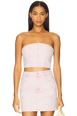 Colored Denim Bustier Top