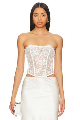 Floral Bow Embroidery Corset Top