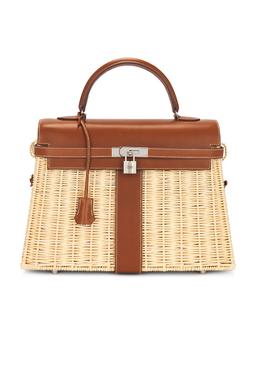 Hermes Wicker Kelly Picnic 35 Handbag
