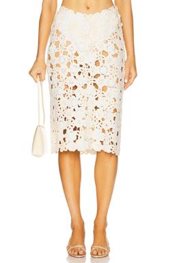 Floral Crochet Coverup Midi Skirt