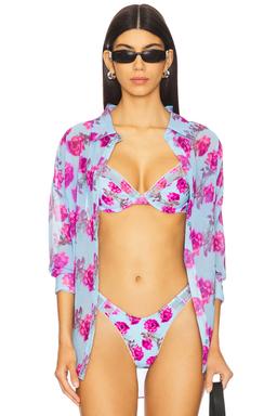 Floral Stems Button Down Top