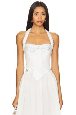Tea Time Poplin Bustier Top