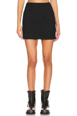 Ona Convertible Ruched Mini Skirt In Black