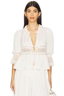 x Intimately FP Forever Young Bed Jacket In White Alyssum