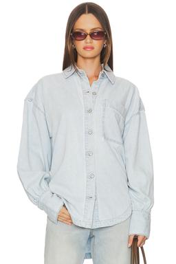 x We The Free Ashley Denim Shirt In Classic Blue