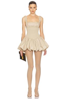 Rib Mix Puffy Mini Dress