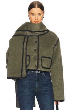 Boxy Jacket With Detachable Scarf
