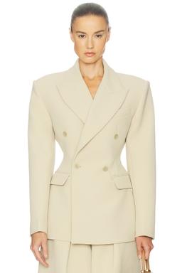 The Double Breasted S Curve Jacket in Very Heavy Crepe