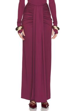 Matte Jersey Long Wrap Skirt