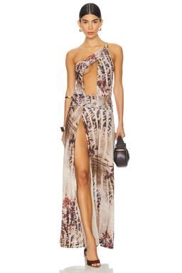 Leopard Maxi Ruffle Dress