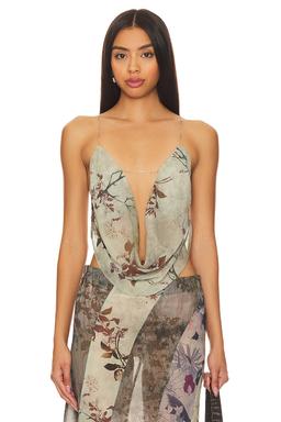 Super Cowl Neck Top With Straps