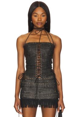 Longline Lace Up Halter Corset